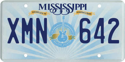 MS license plate XMN642