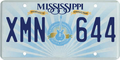 MS license plate XMN644