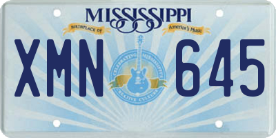 MS license plate XMN645