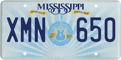 MS license plate XMN650