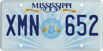 MS license plate XMN652