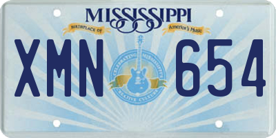 MS license plate XMN654