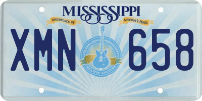 MS license plate XMN658