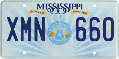 MS license plate XMN660