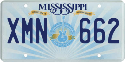 MS license plate XMN662