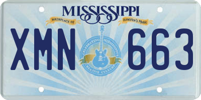 MS license plate XMN663