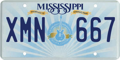MS license plate XMN667