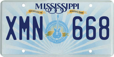 MS license plate XMN668