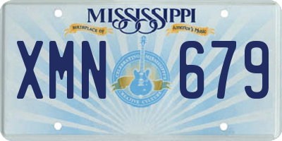 MS license plate XMN679