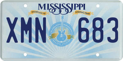 MS license plate XMN683
