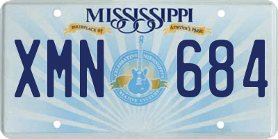MS license plate XMN684