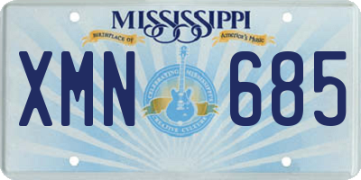 MS license plate XMN685