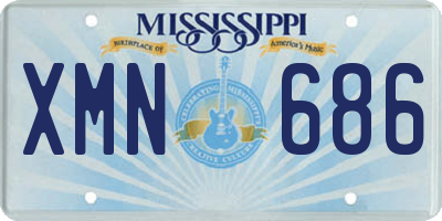 MS license plate XMN686