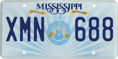 MS license plate XMN688