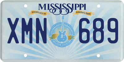 MS license plate XMN689