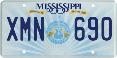 MS license plate XMN690