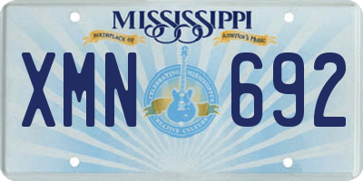 MS license plate XMN692