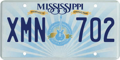 MS license plate XMN702