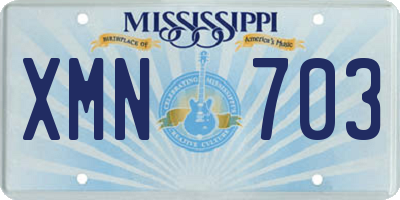 MS license plate XMN703