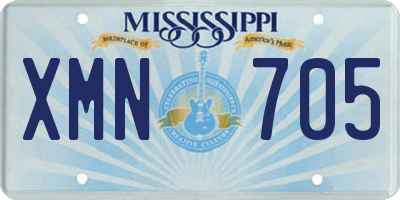 MS license plate XMN705