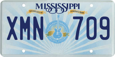 MS license plate XMN709