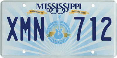 MS license plate XMN712