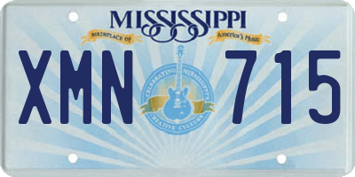 MS license plate XMN715