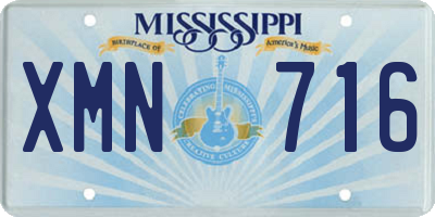 MS license plate XMN716