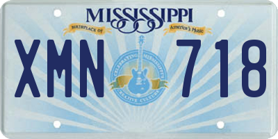 MS license plate XMN718