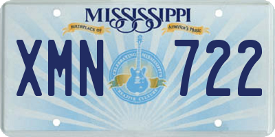 MS license plate XMN722