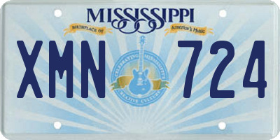 MS license plate XMN724