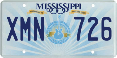 MS license plate XMN726