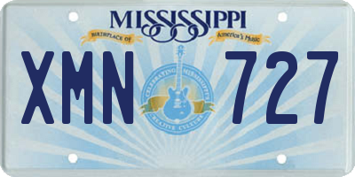 MS license plate XMN727