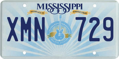 MS license plate XMN729