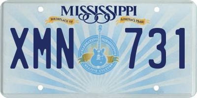 MS license plate XMN731