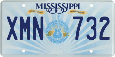 MS license plate XMN732