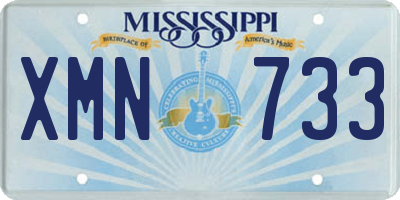 MS license plate XMN733