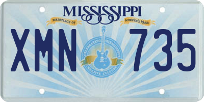 MS license plate XMN735