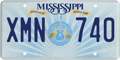 MS license plate XMN740