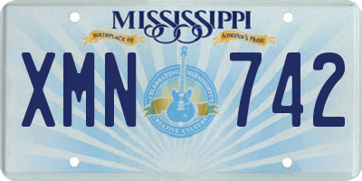 MS license plate XMN742