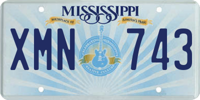 MS license plate XMN743