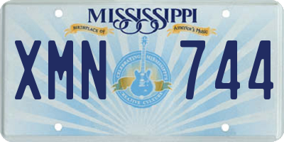 MS license plate XMN744