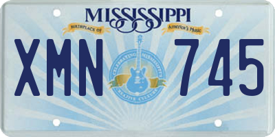 MS license plate XMN745