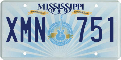 MS license plate XMN751