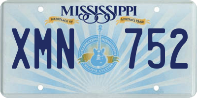 MS license plate XMN752