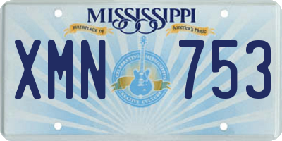 MS license plate XMN753