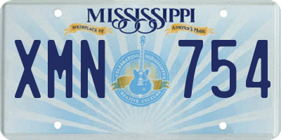 MS license plate XMN754