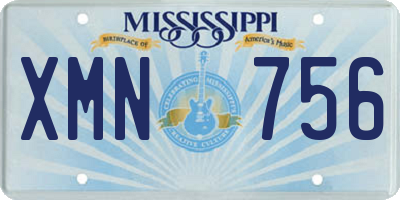 MS license plate XMN756