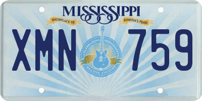 MS license plate XMN759
