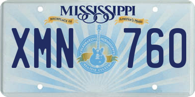 MS license plate XMN760